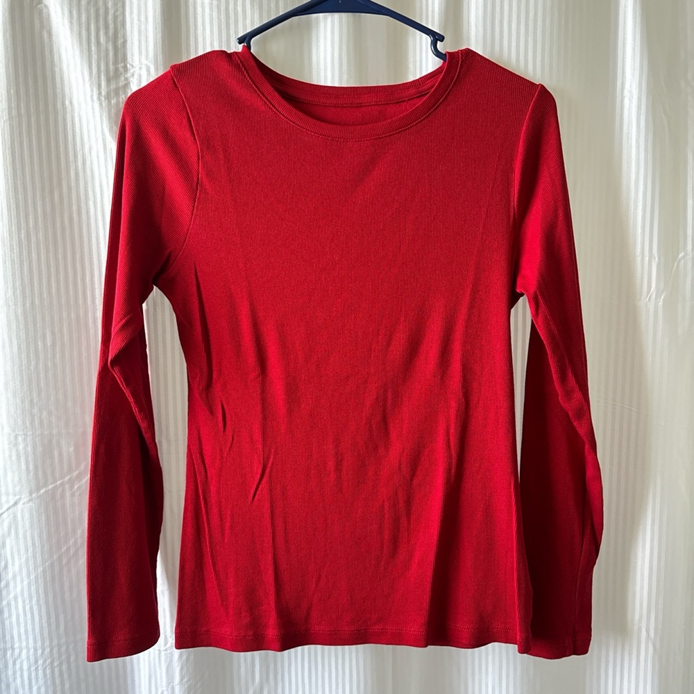 Basic Red Long Sleeve Tee